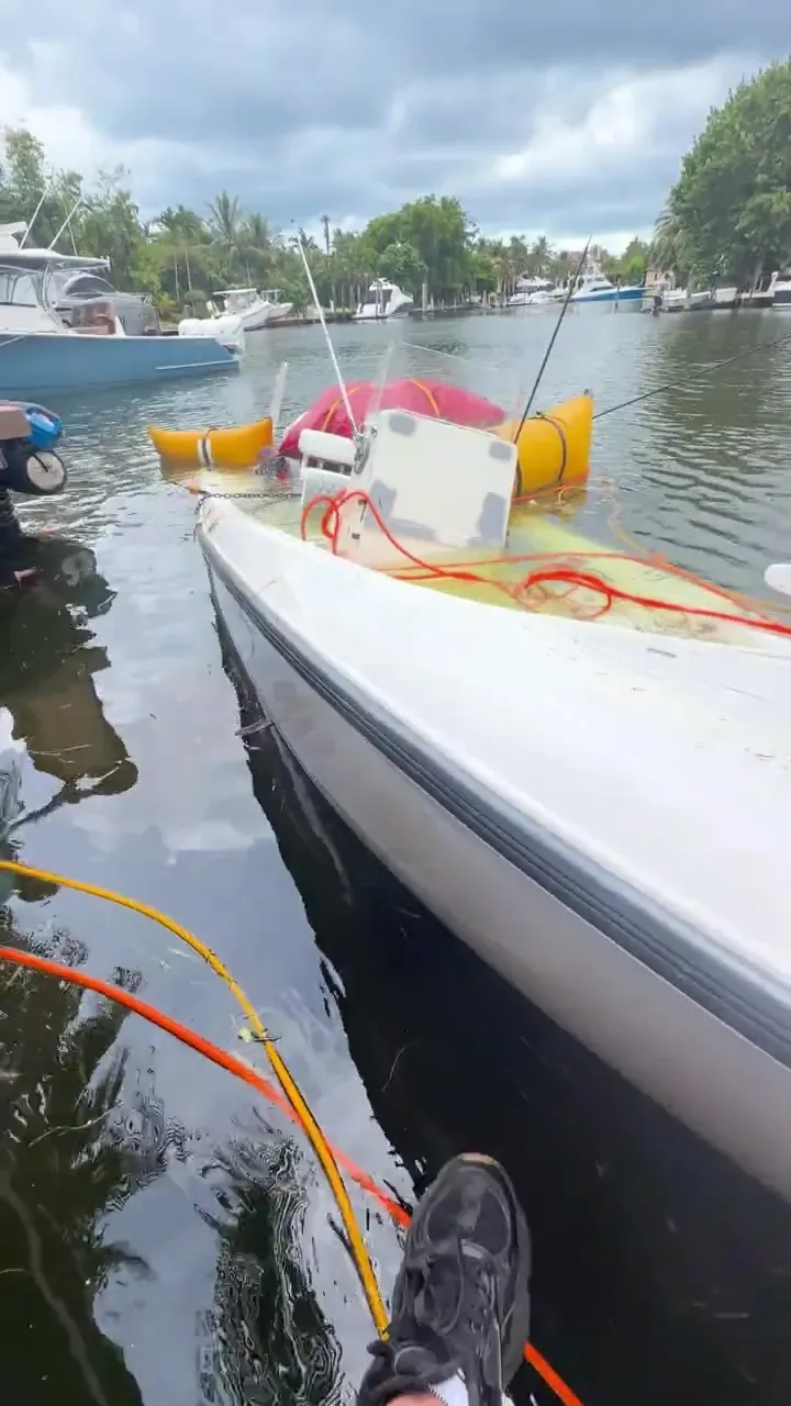 Lift bags around a flooded boat video preview