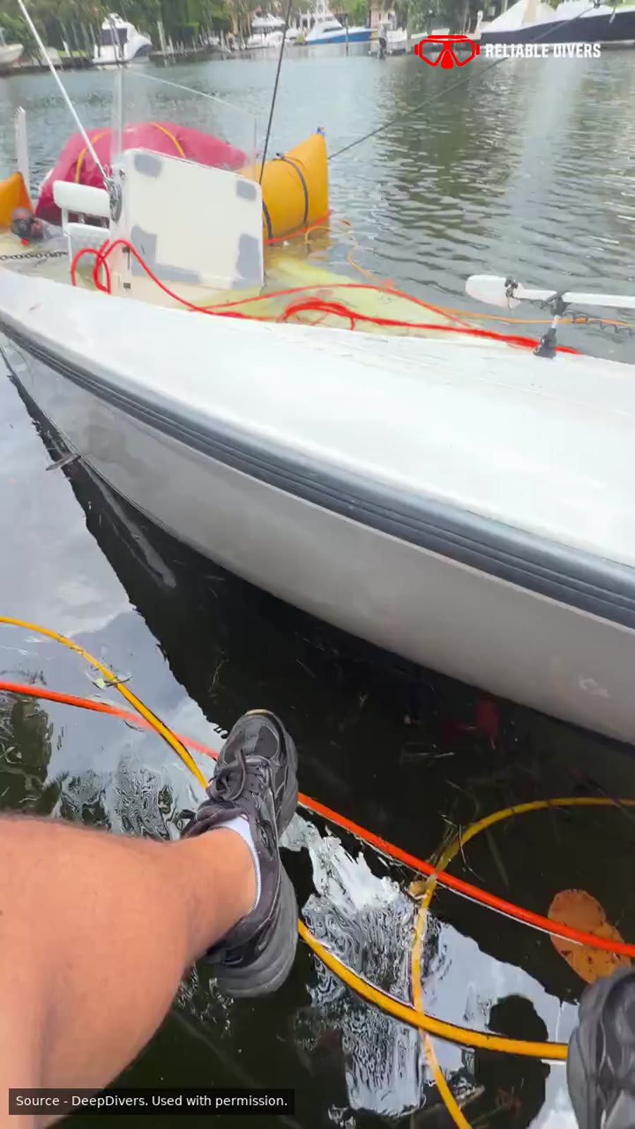Lift bags around a flooded boat video preview