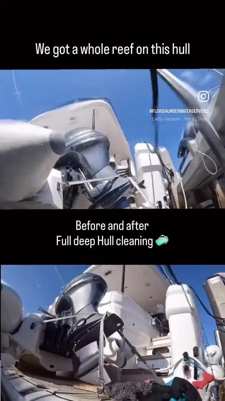 Heavy-growth hull cleaning: before and after video preview